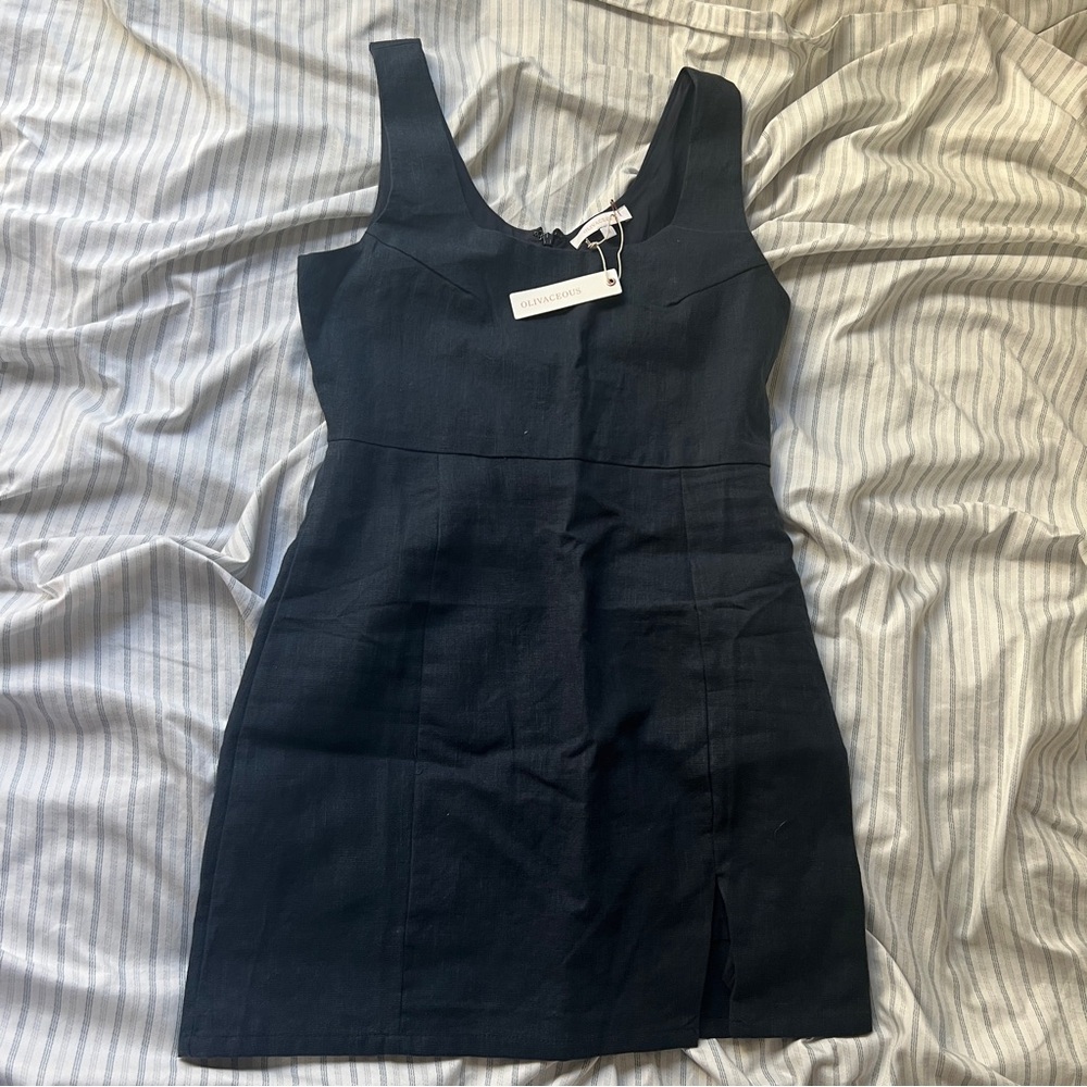 NWT Olivaceous Navy Blue Mini Dress with slit